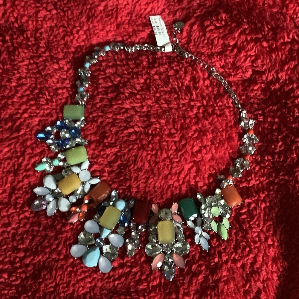 Susan Graver Multicolor Floral Cluster Necklace in Pastel and Jewel Tones